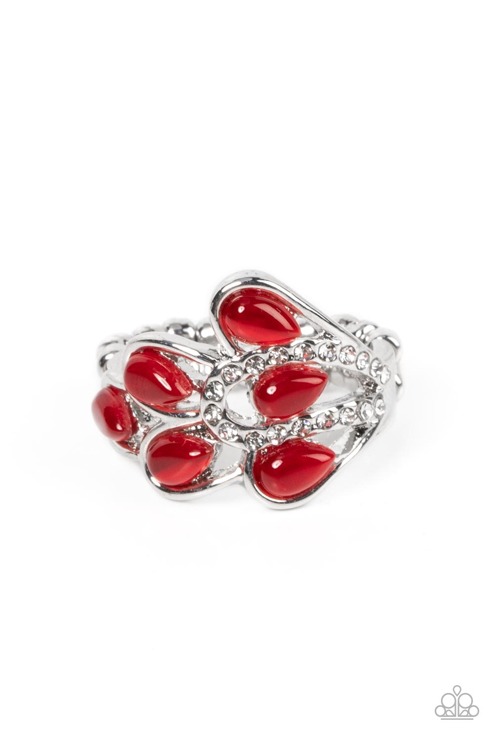 Cats Eye Cadence - red - Paparazzi ring