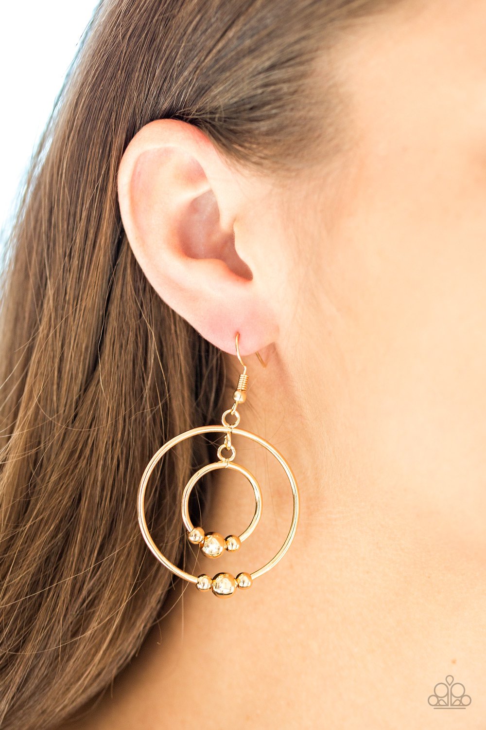 Center of Attraction-gold-Paparazzi earrings