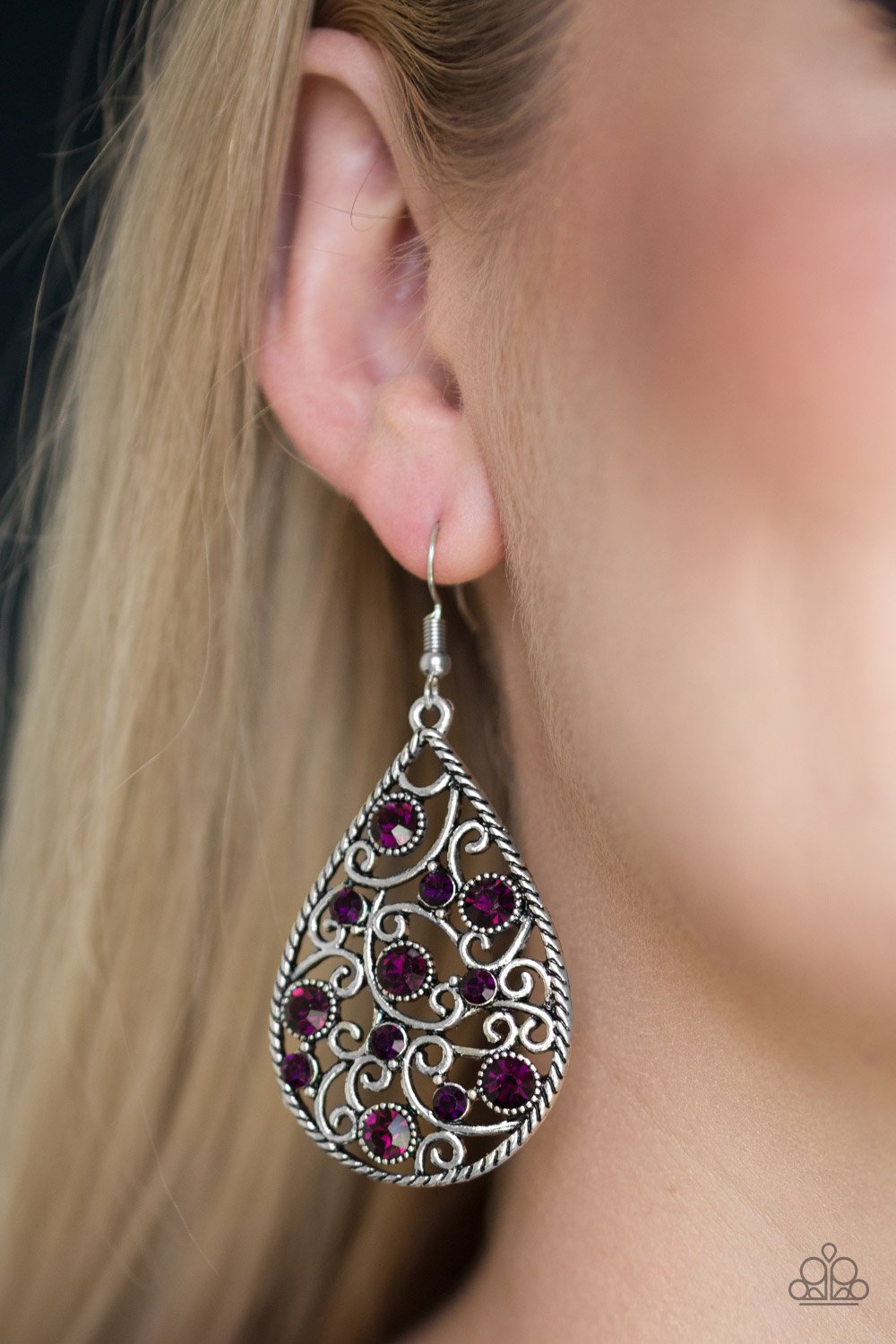 Certainly Courtier - purple - Paparazzi earrings