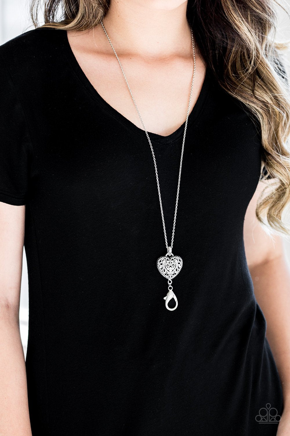 Charmingly Casanova - white - Paparazzi lanyard necklace