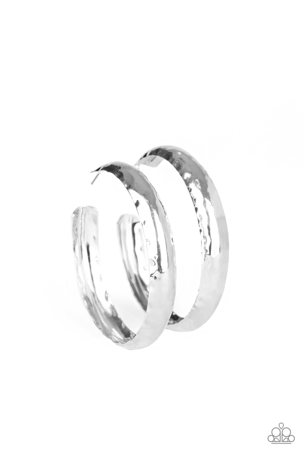 Check Out These Curves - silver - Paparazzi earrings