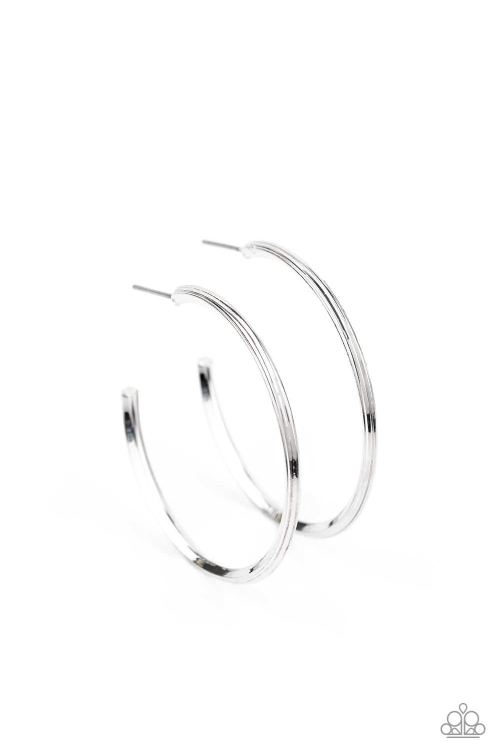 Chic As Can Be - silver - Paparazzi earrings