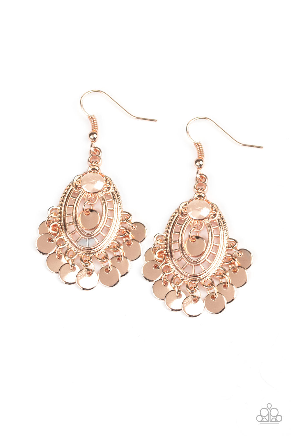 Chime Chic - rose gold - Paparazzi earrings