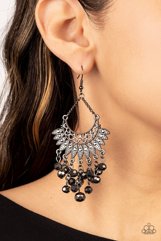 Chromatic Cascade - black - Paparazzi earrings