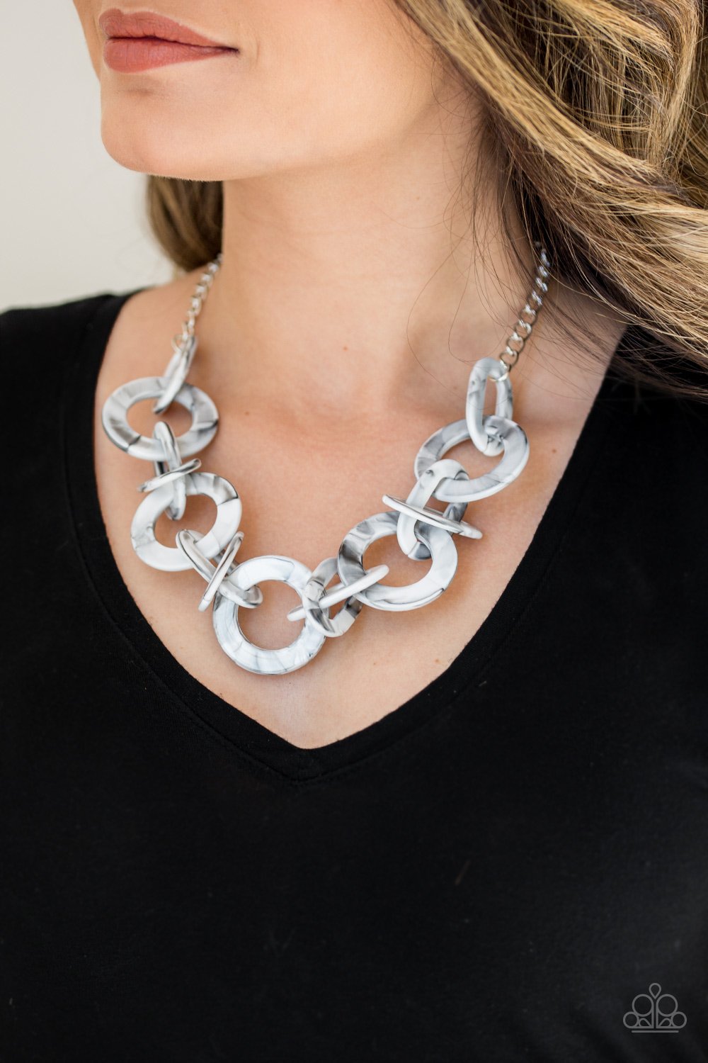 Chromatic Chrom-silver-Paparazzi necklace