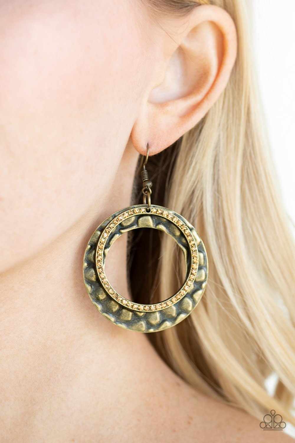Cinematic Shimmer-brass-Paparazzi earrings