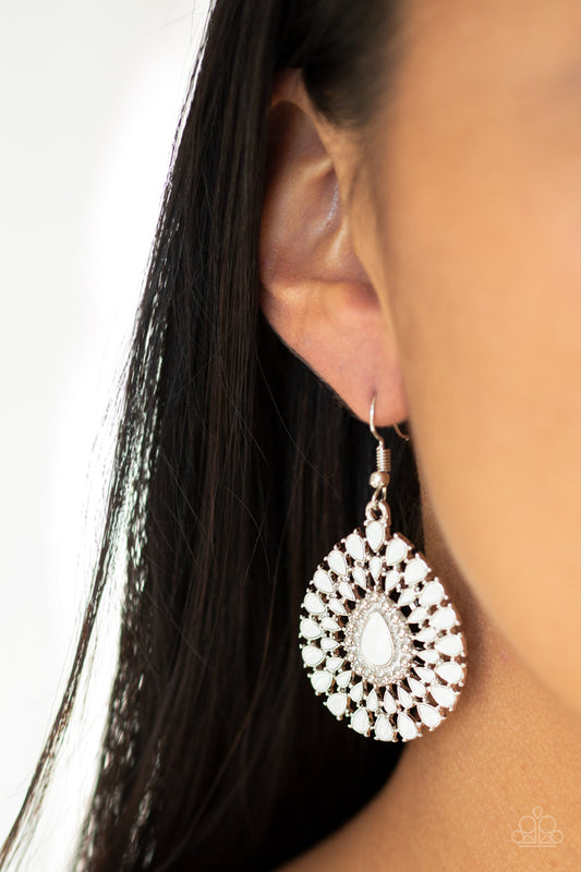 City Chateau - white - Paparazzi earrings