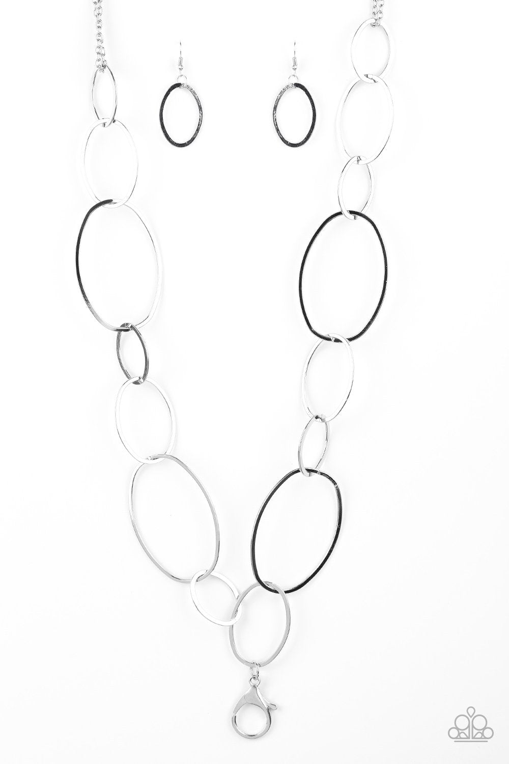 City Circuit - silver - Paparazzi LANYARD necklace