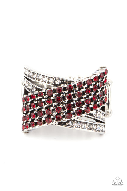 Classic Crossover - red - Paparazzi ring