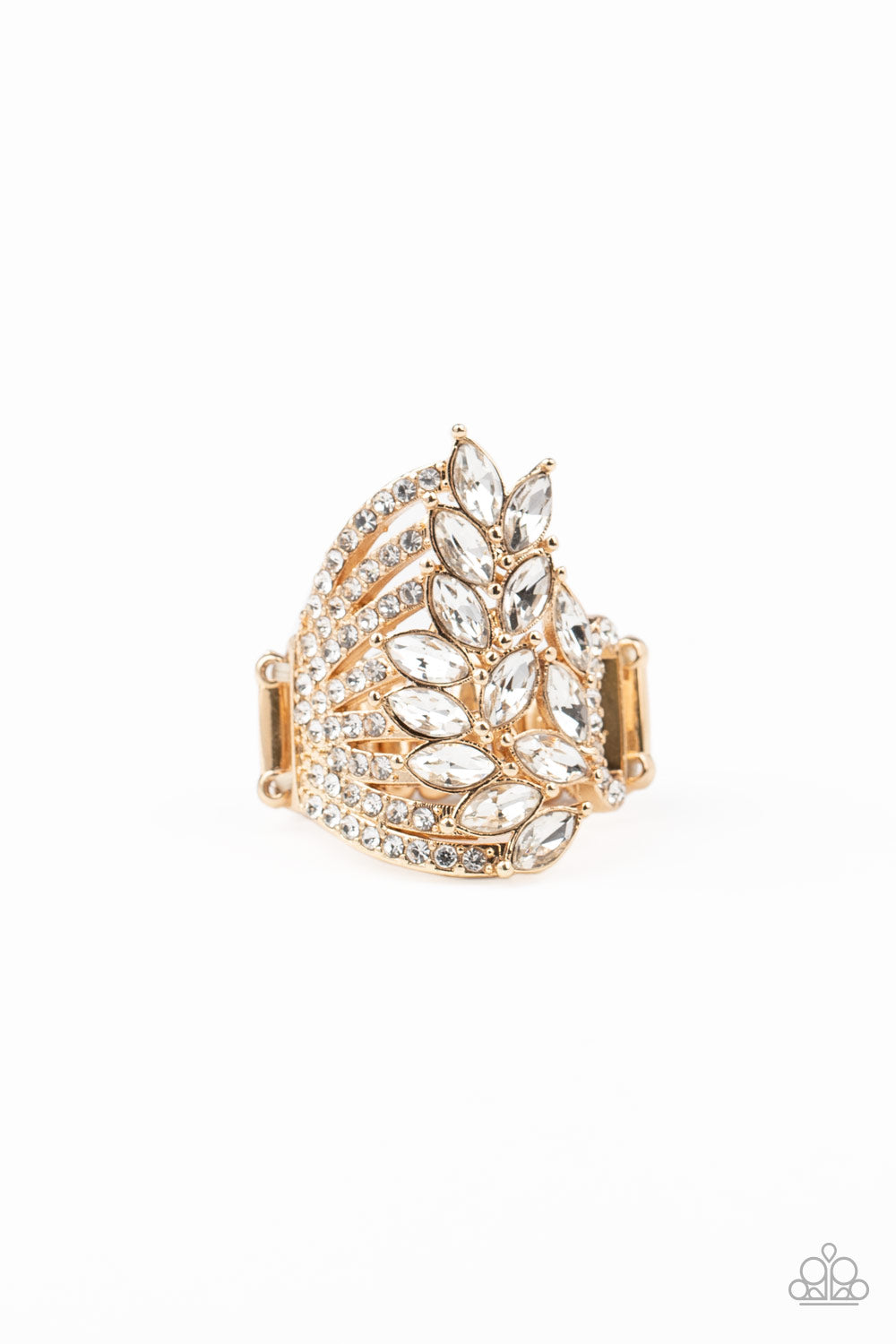 Clear-Cut Cascade - gold - Paparazzi ring