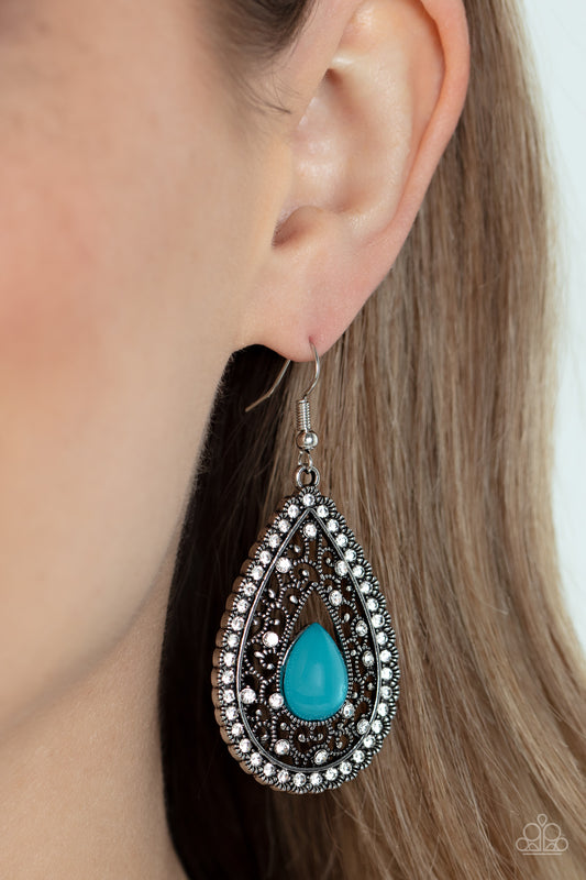Cloud Nine Couture - blue - Paparazzi earrings