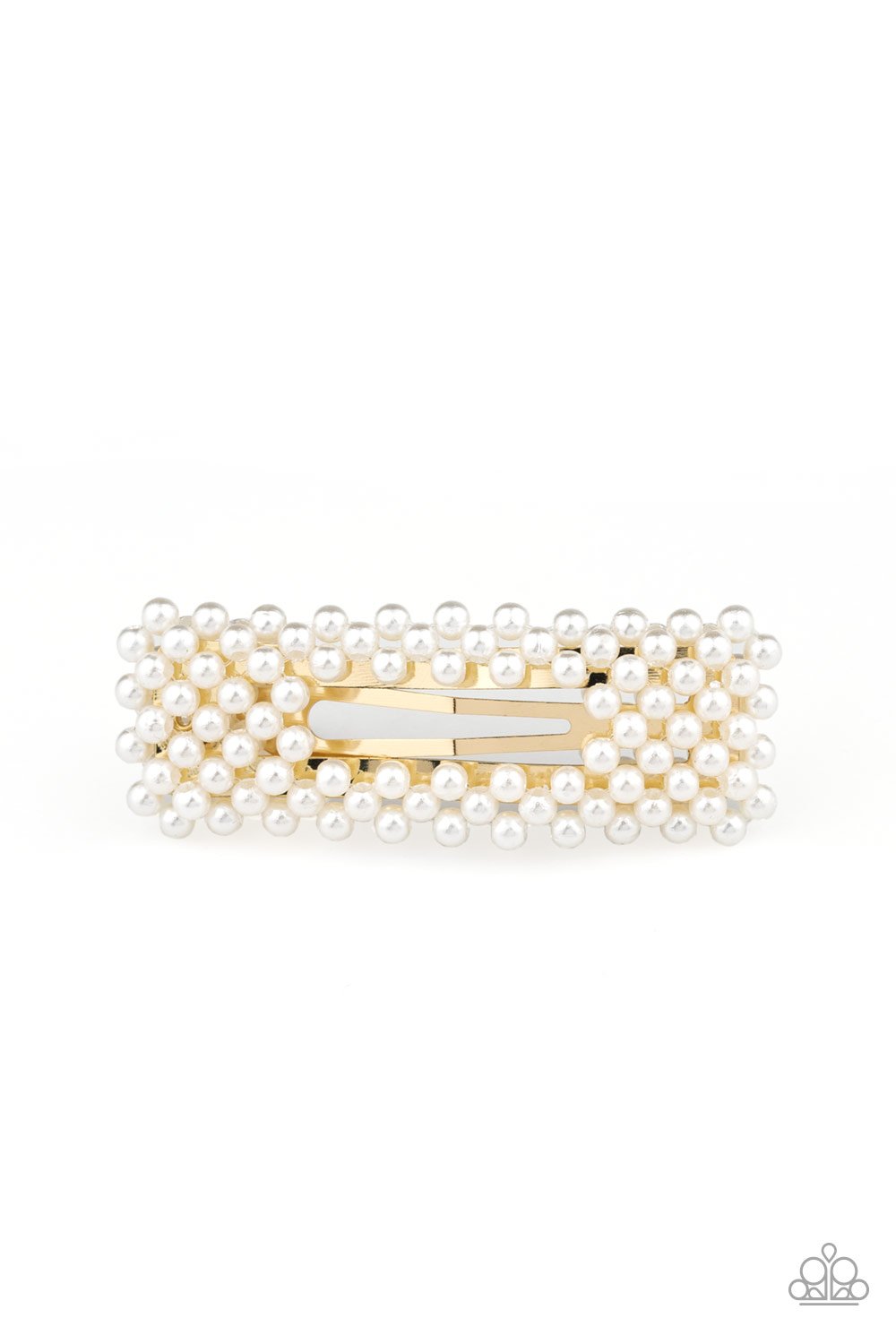 Clutch Your Pearls-gold-Paparazzi hair clip