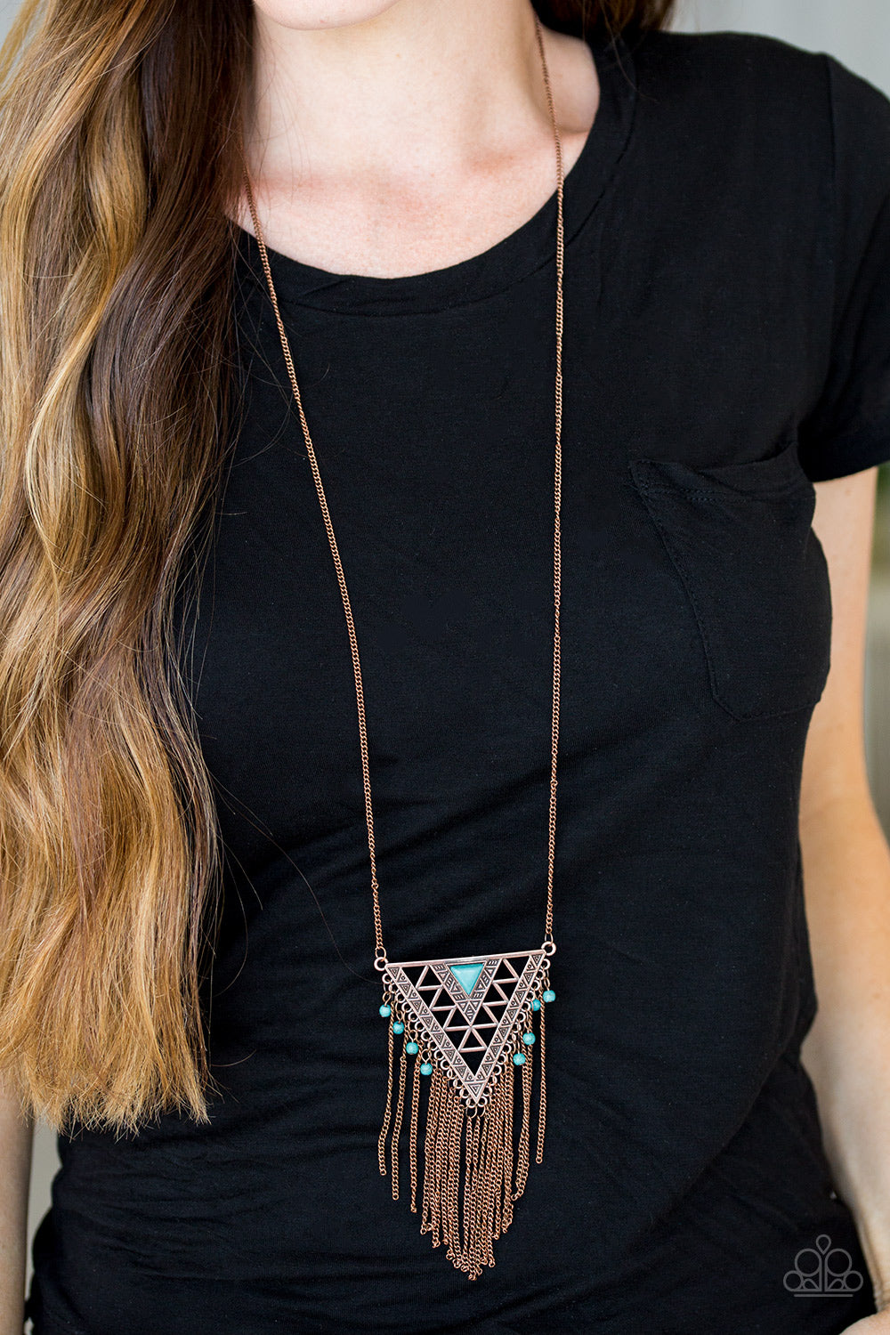 Colorfully Colossal - copper - Paparazzi necklace