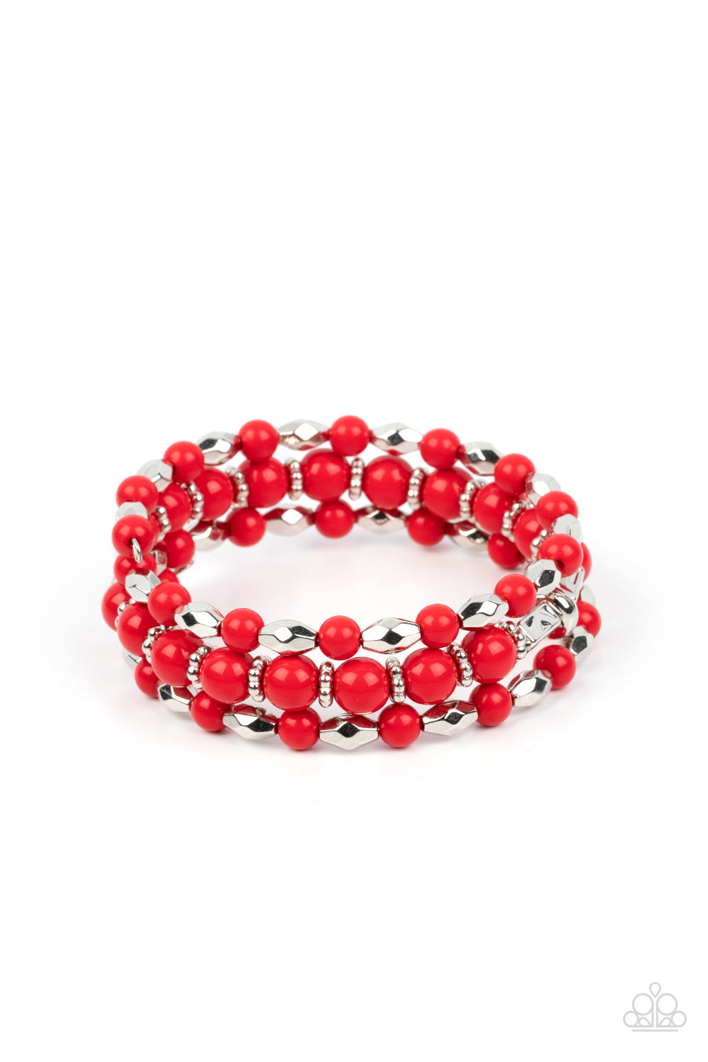 Colorfully Coiled - red - Paparazzi bracelet