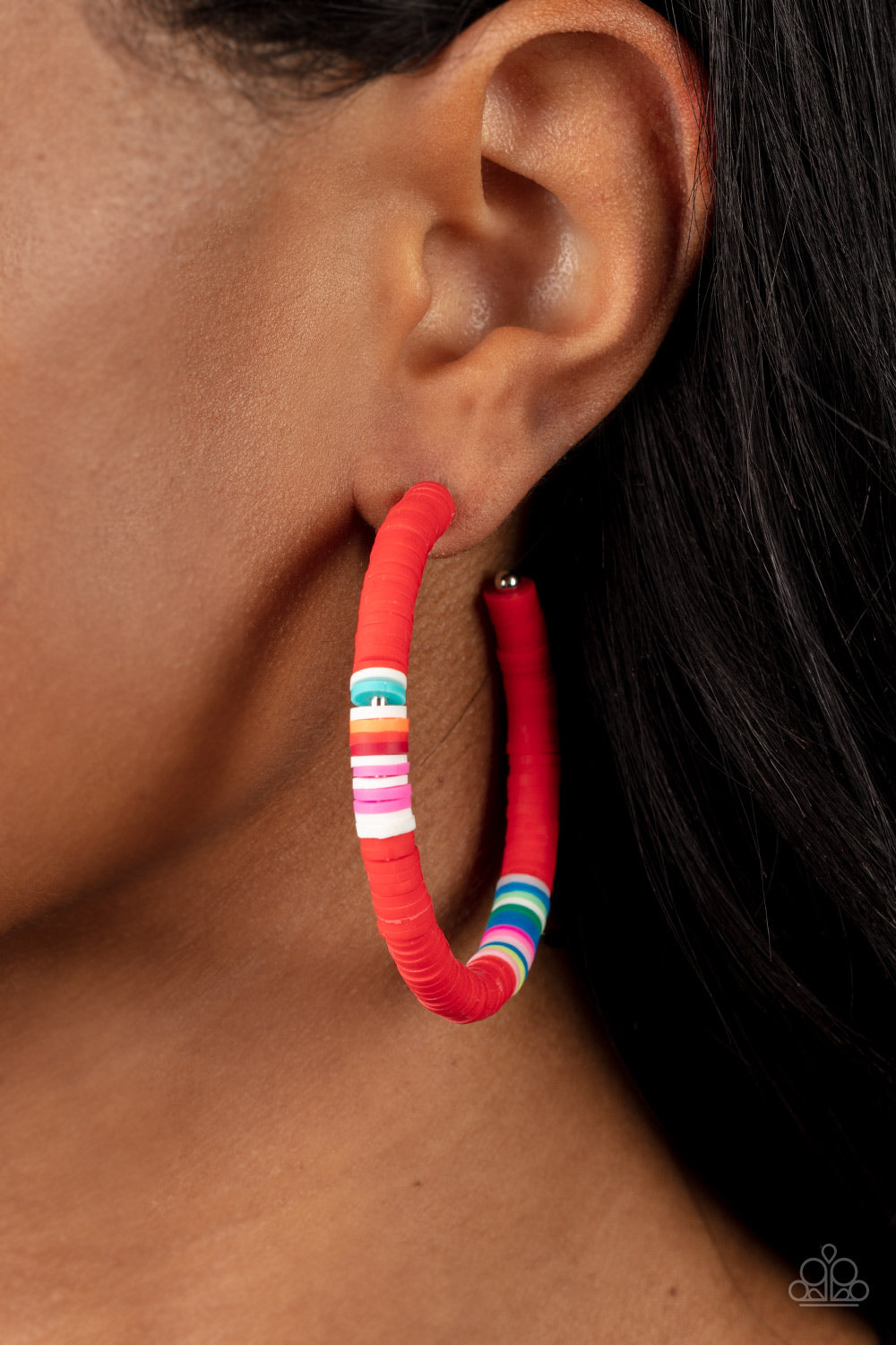 Colorfully Contagious - red - Paparazzi earrings