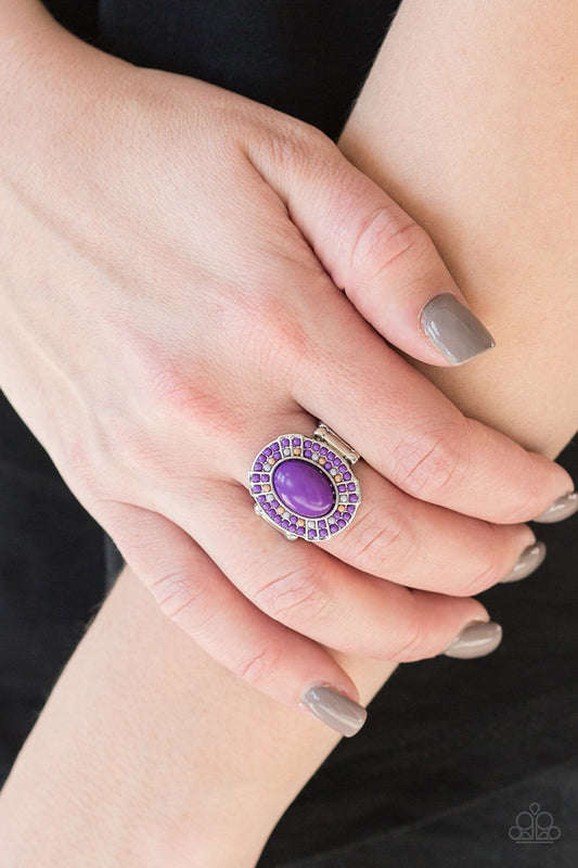 Colorfully Rustic-purple-Paparazzi ring