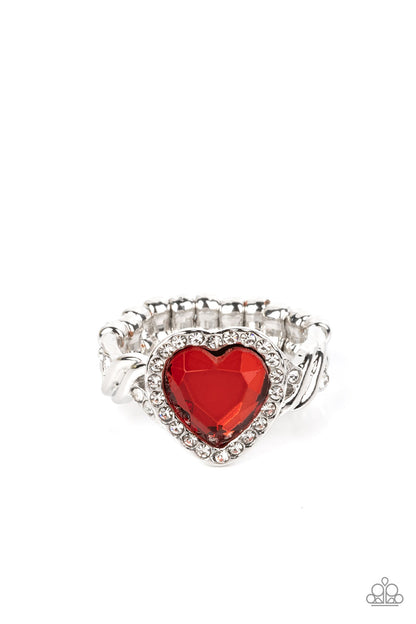 Committed to Cupid - red - Paparazzi ring