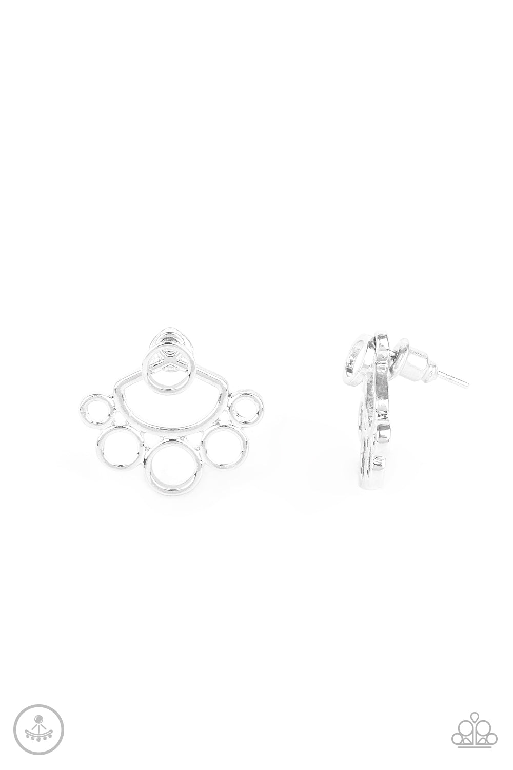 Completely Surrounded - silver - Paparazzi earrings