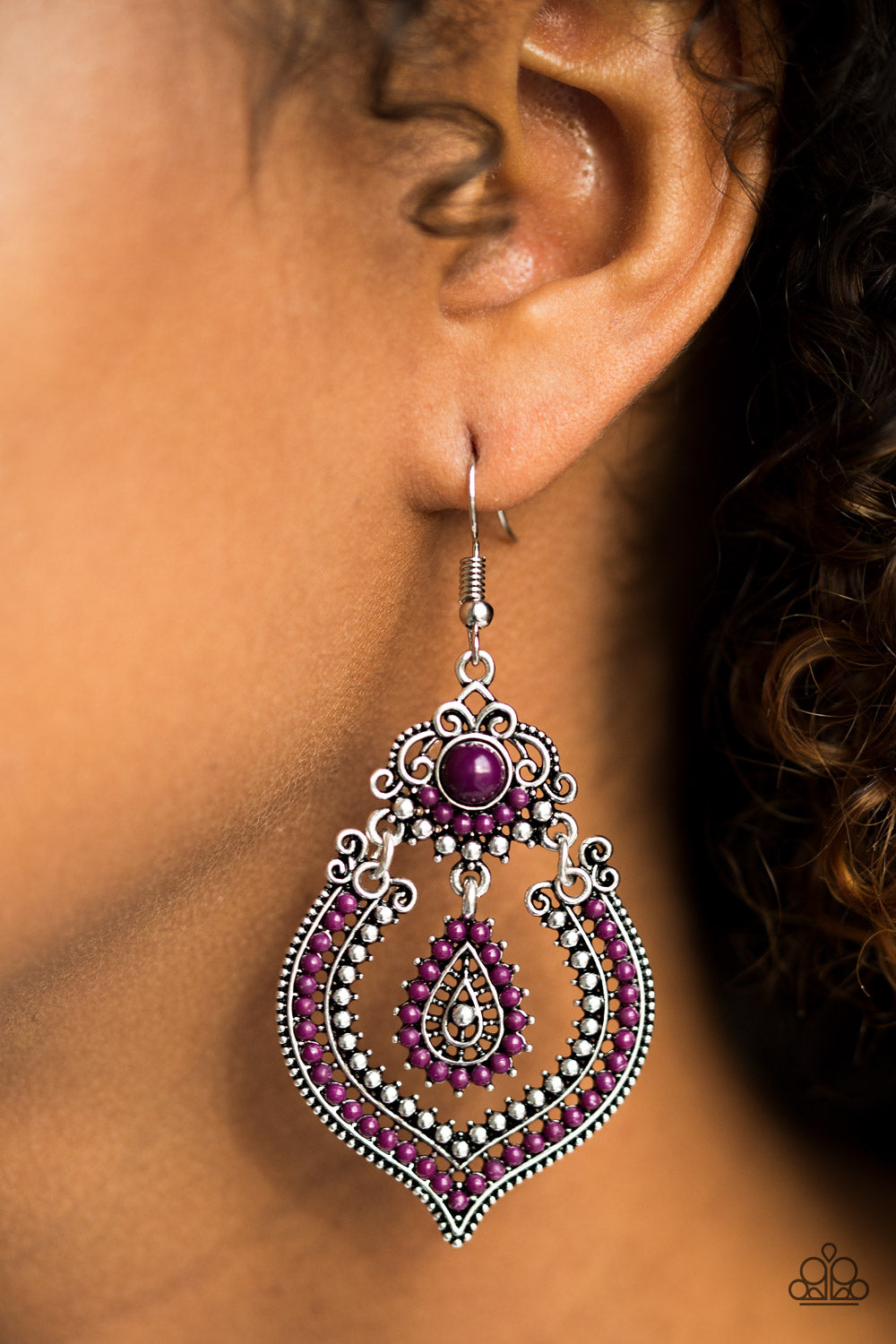 Congo Cadence - purple - Paparazzi earrings