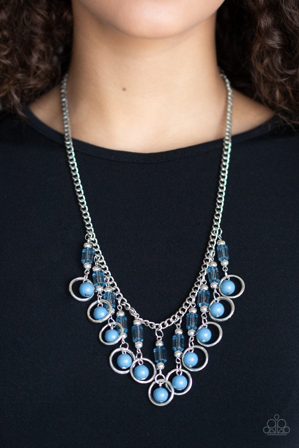 Cool Cascade-blue-Paparazzi necklace