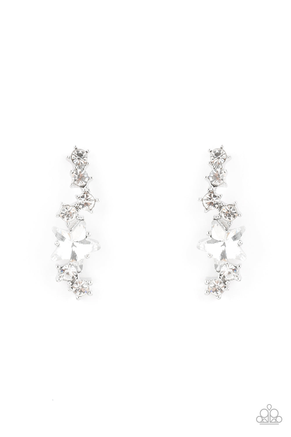 Cosmic Combustion - white - Paparazzi earrings
