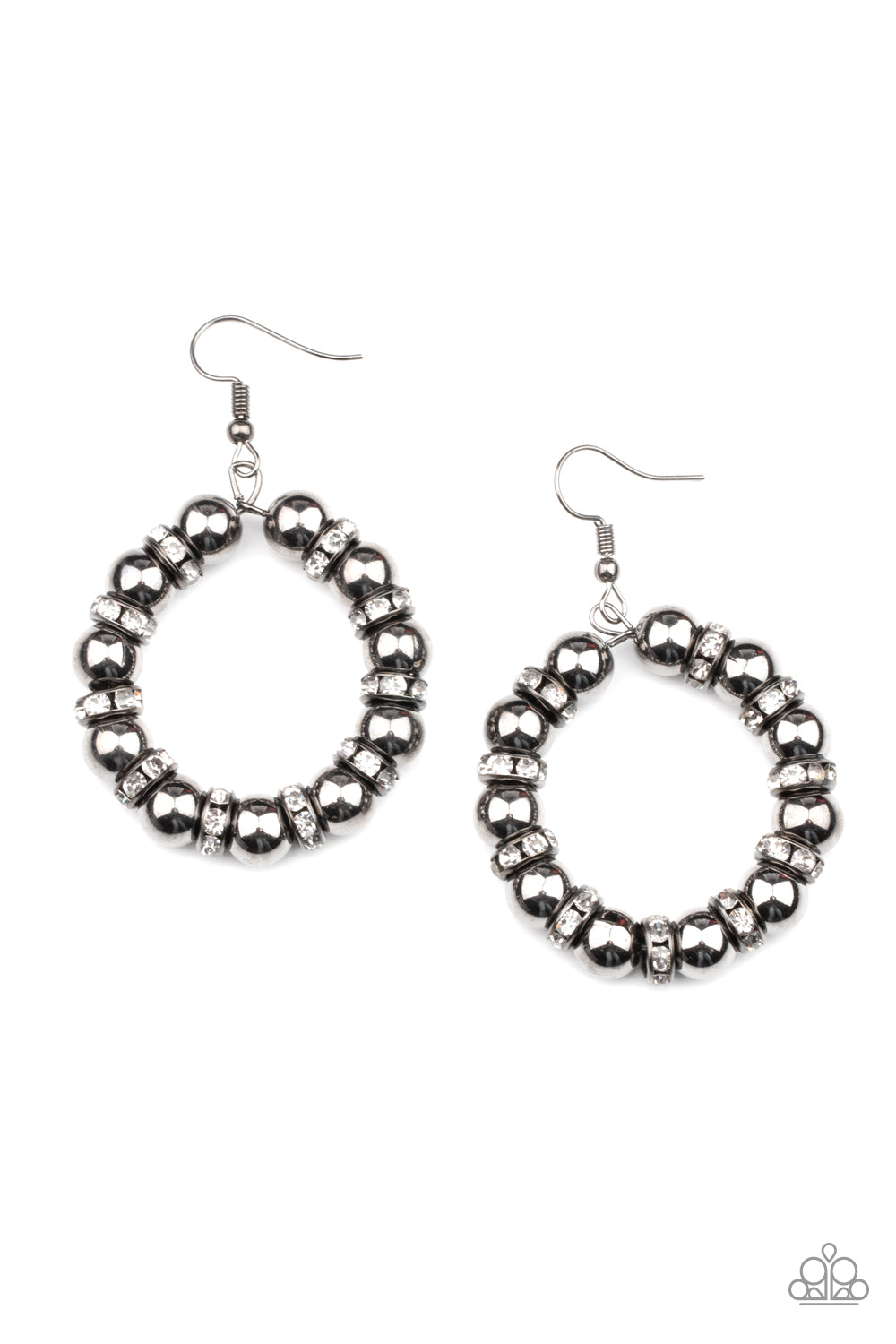 Cosmic Halo - black - Paparazzi earrings