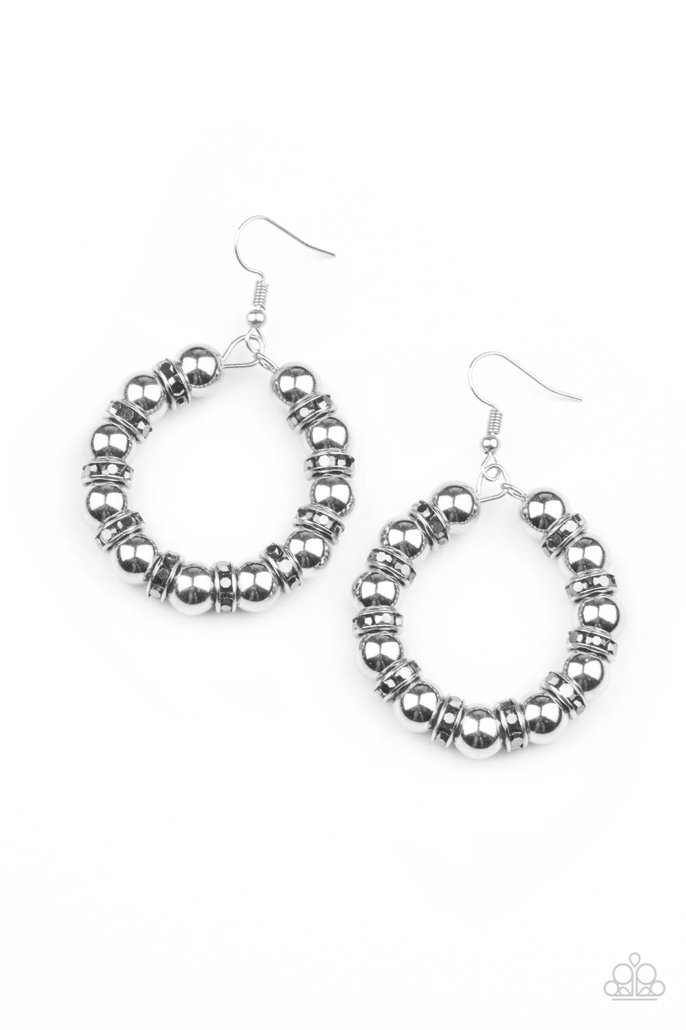 Cosmic Halo - silver - Paparazzi earrings