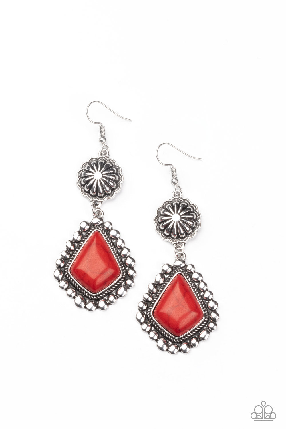 Country Cavalier - red - Paparazzi earrings