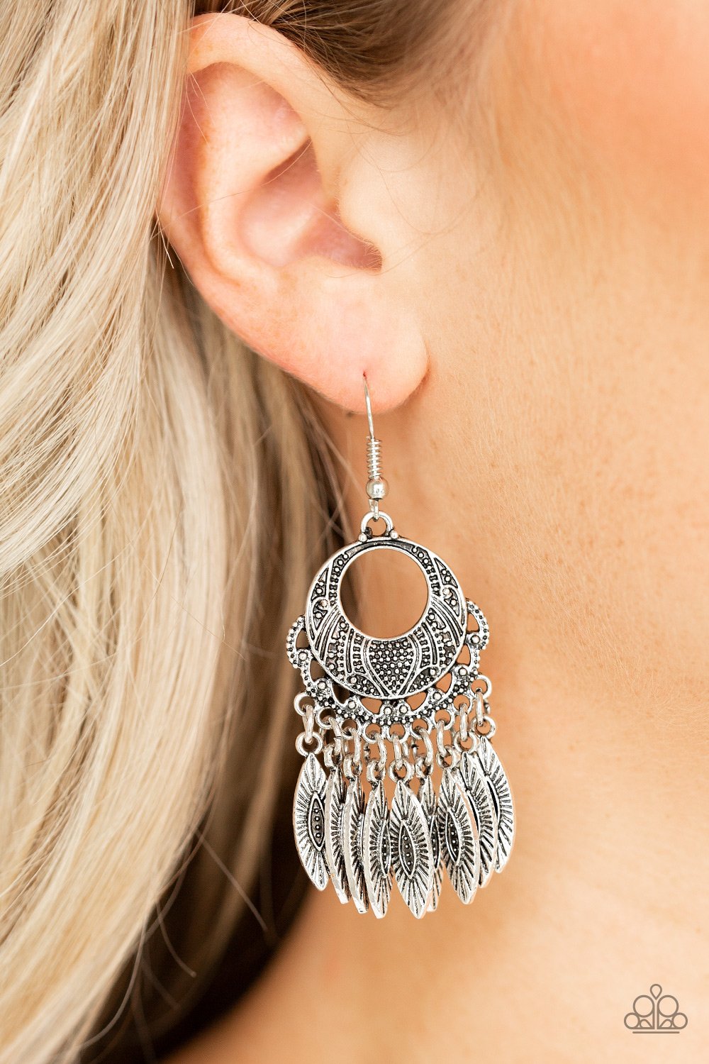Country Chimes-silver-Paparazzi earrings
