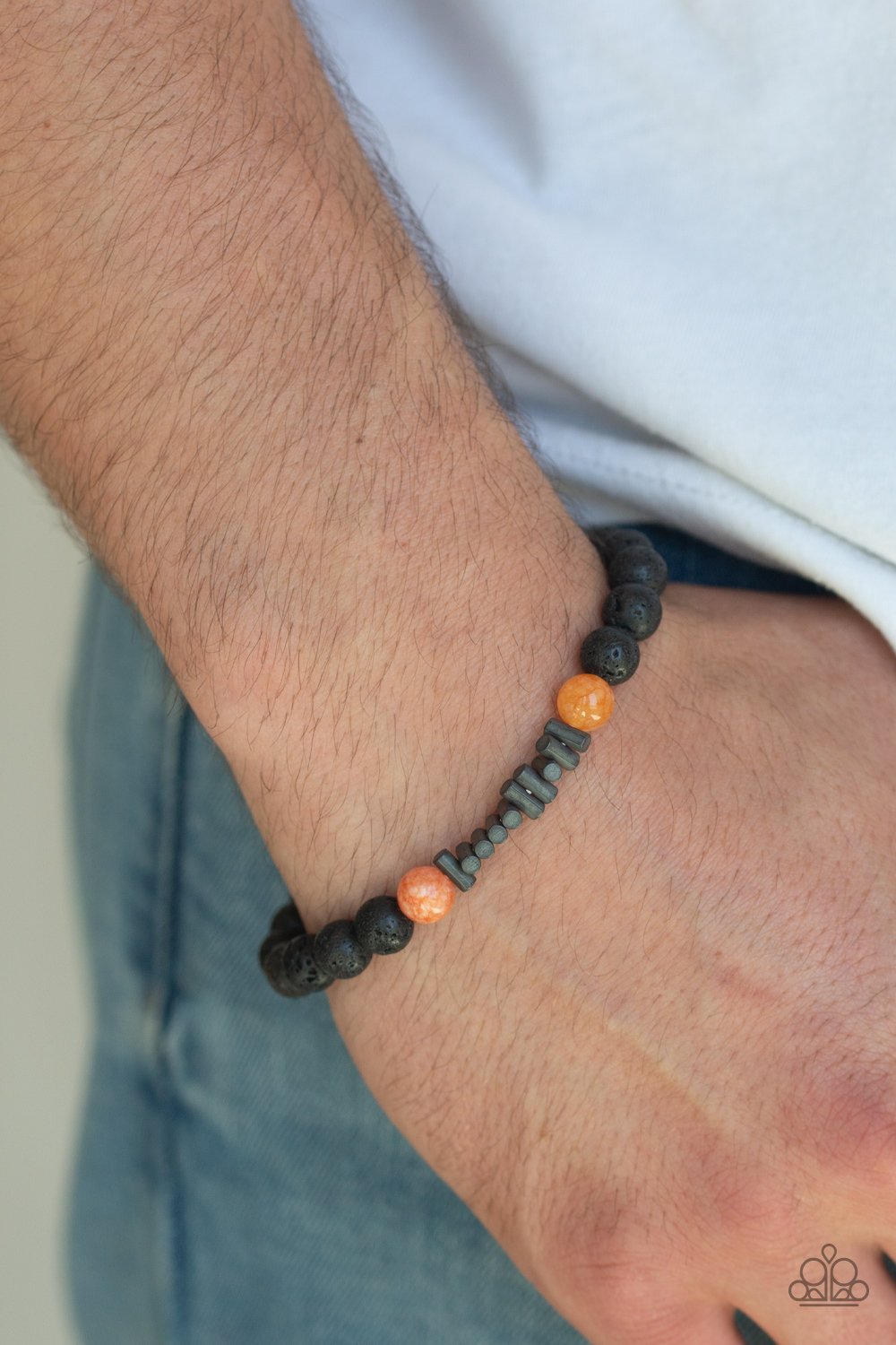 Courage-orange-Paparazzi Mens bracelet
