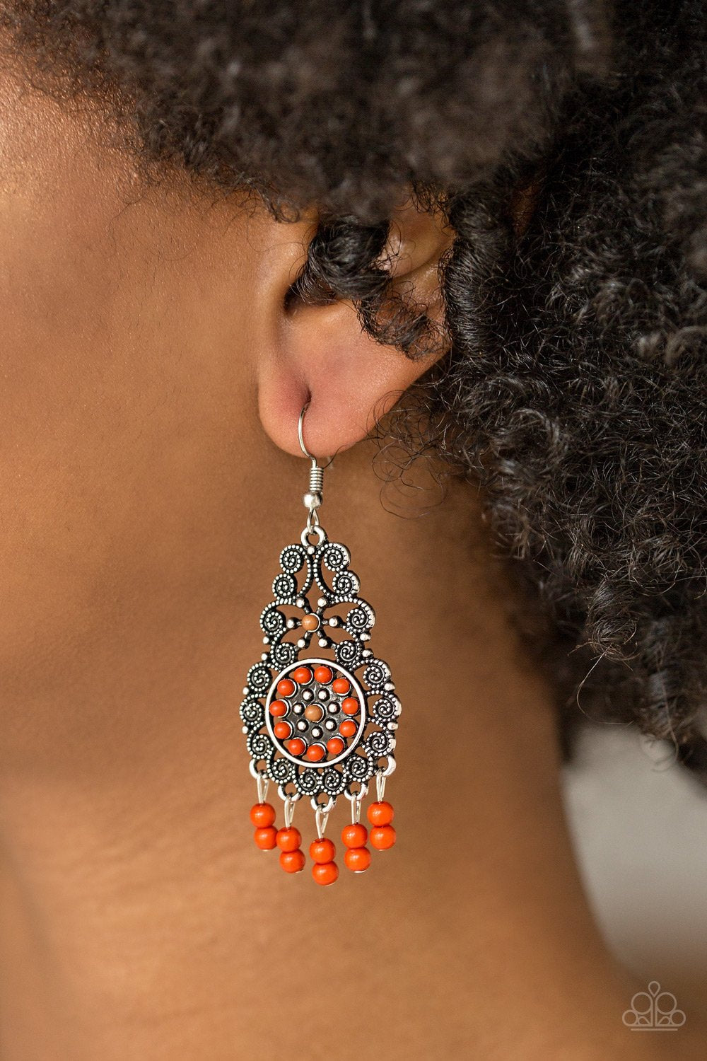 Coiurageously Congo - orange - Paparazzi earrings