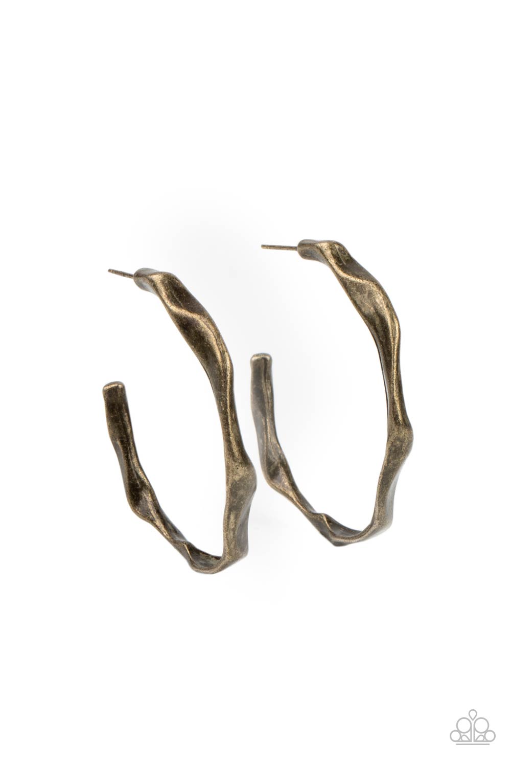 Coveted Curves - brass - Paparazzi earrings