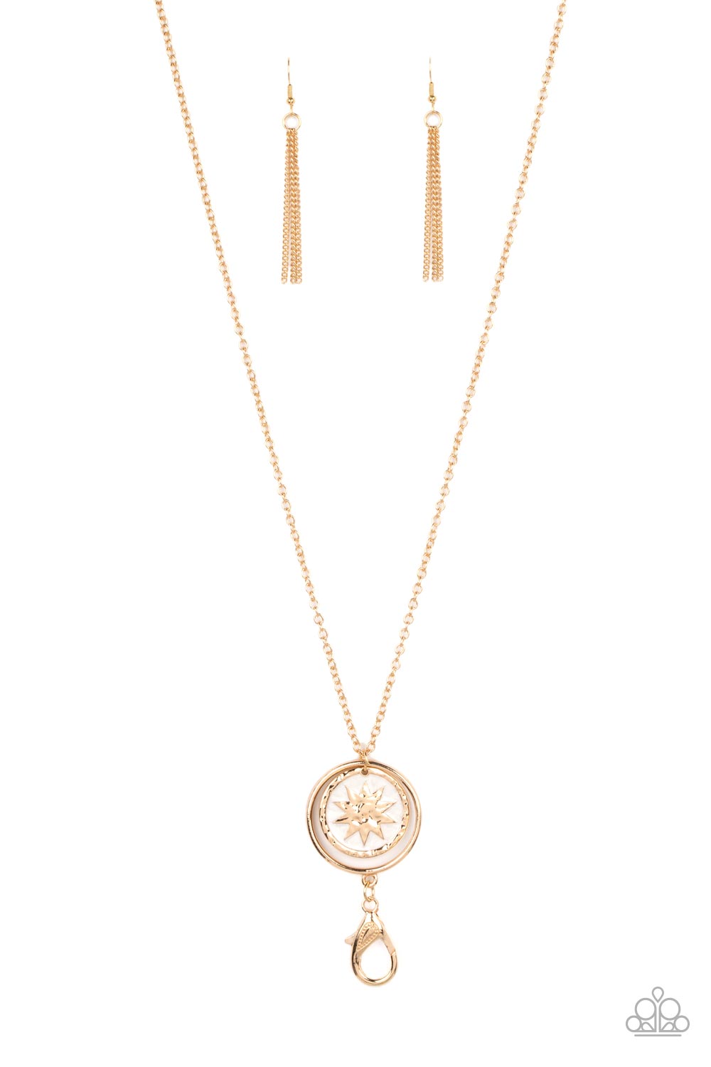 Cretian Crest - gold - Paparazzi LANYARD necklace