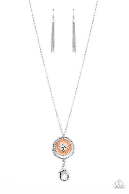 Cretian Crest - orange - Paparazzi LANYARD necklace