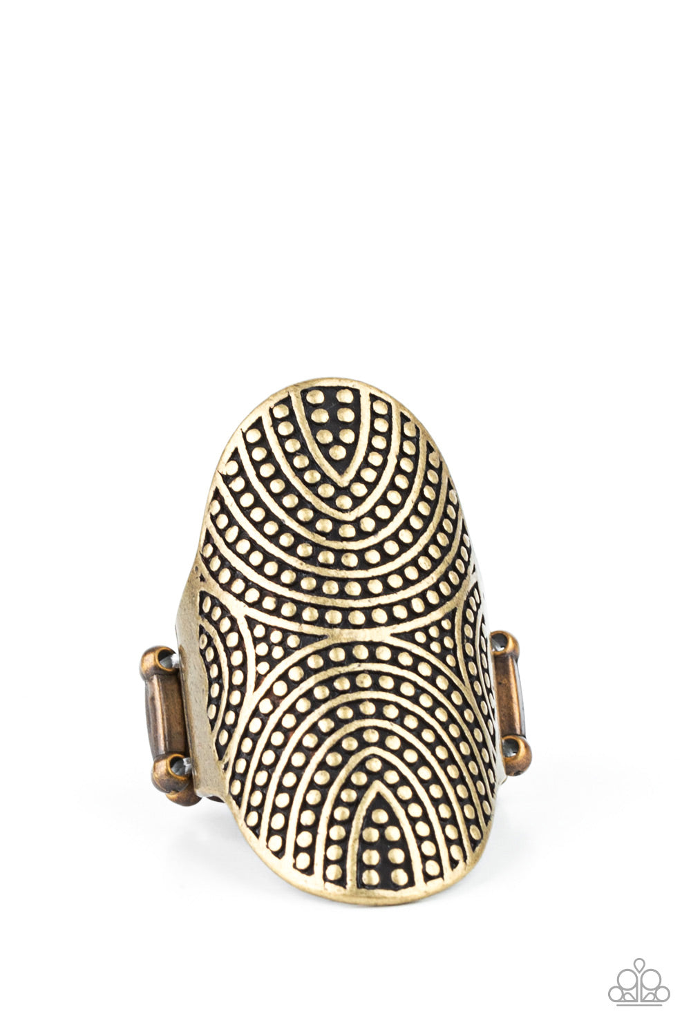 Crop Circles - brass - Paparazzi ring