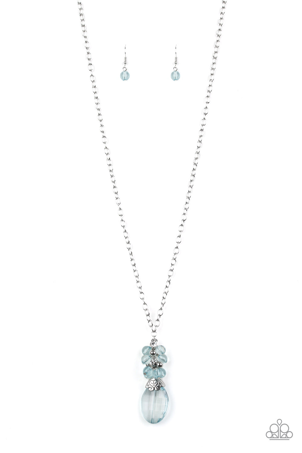 Crystal Cascade - blue - Paparazzi necklace