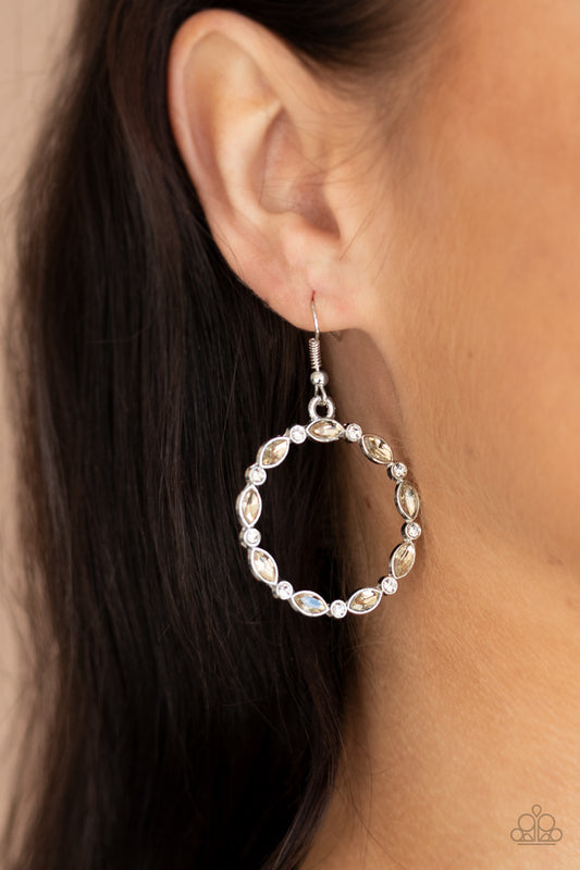 Crystal Circlets - brown - Paparazzi earrings