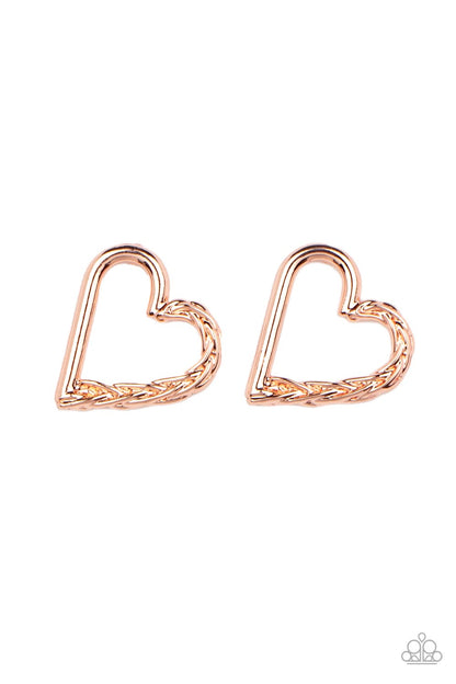 Cupid, Who? - copper - Paparazzi earrings
