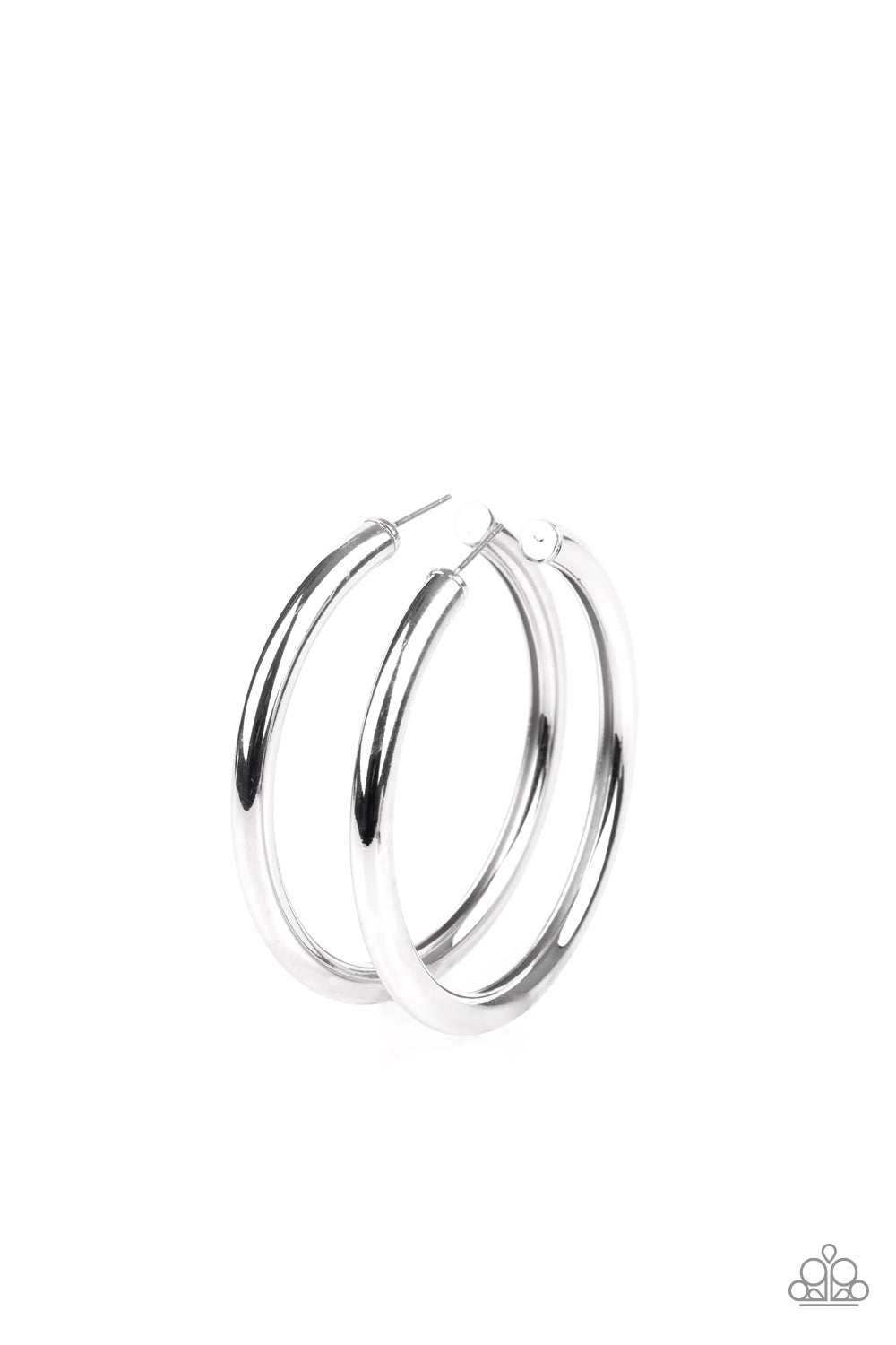 Curve Ball - silver - Paparazzi earrings