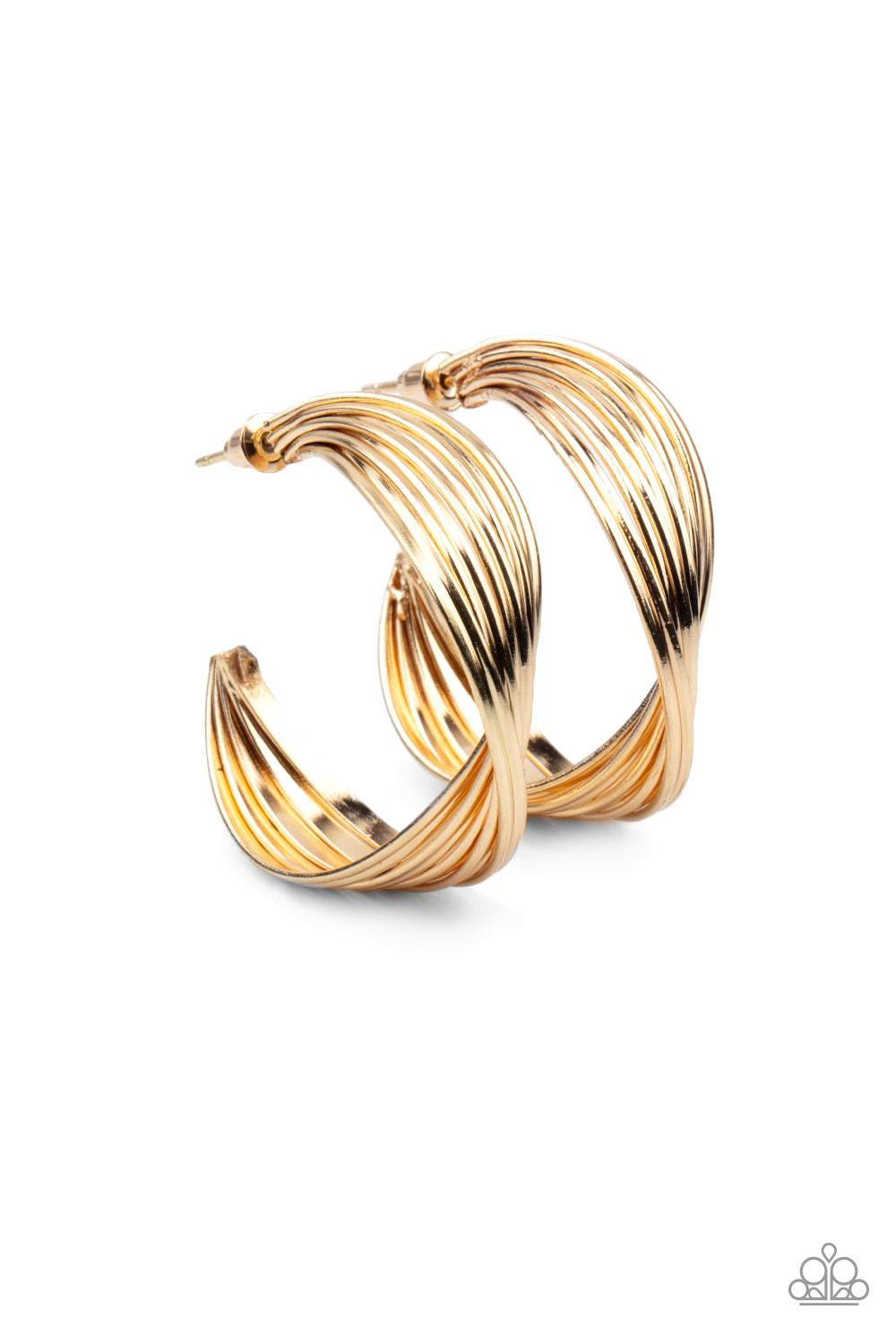 Curves In All The Right Places - gold - Paparazzi earrings