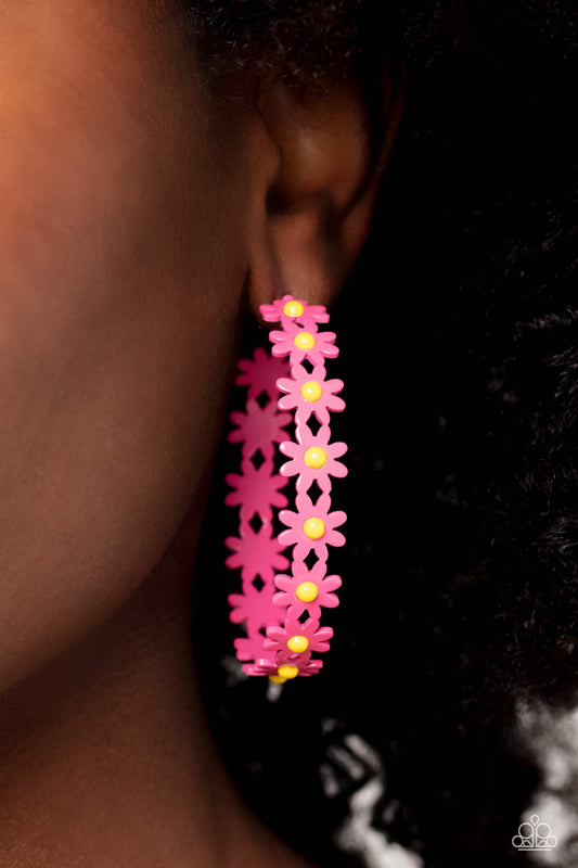 Daisy Disposition - pink - Paparazzi earrings