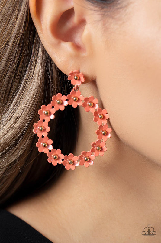 Daisy Meadows - orange - Paparazzi earrings