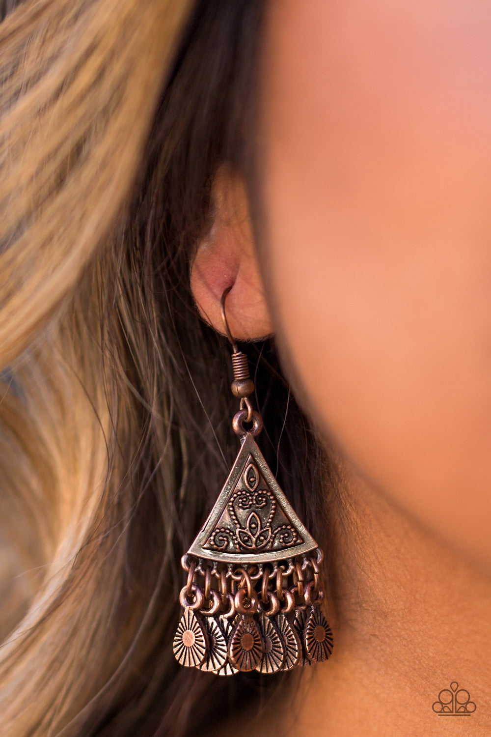 Dancing Drylands - copper - Paparazzi earrings