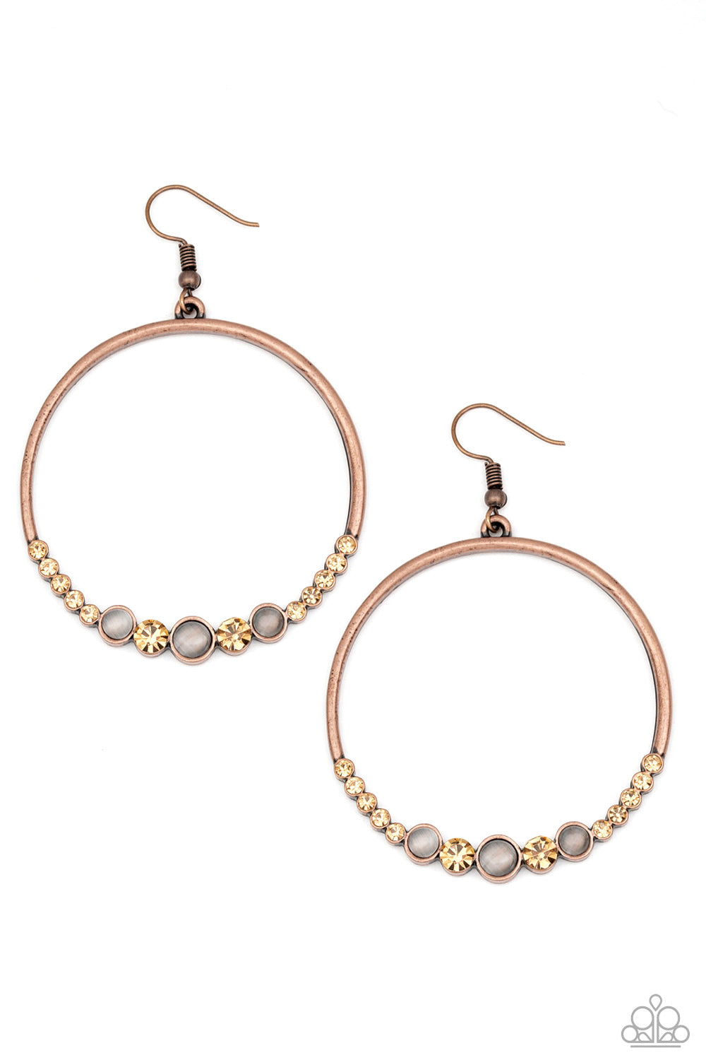 Dancing Radiance - copper - Paparazzi earrings