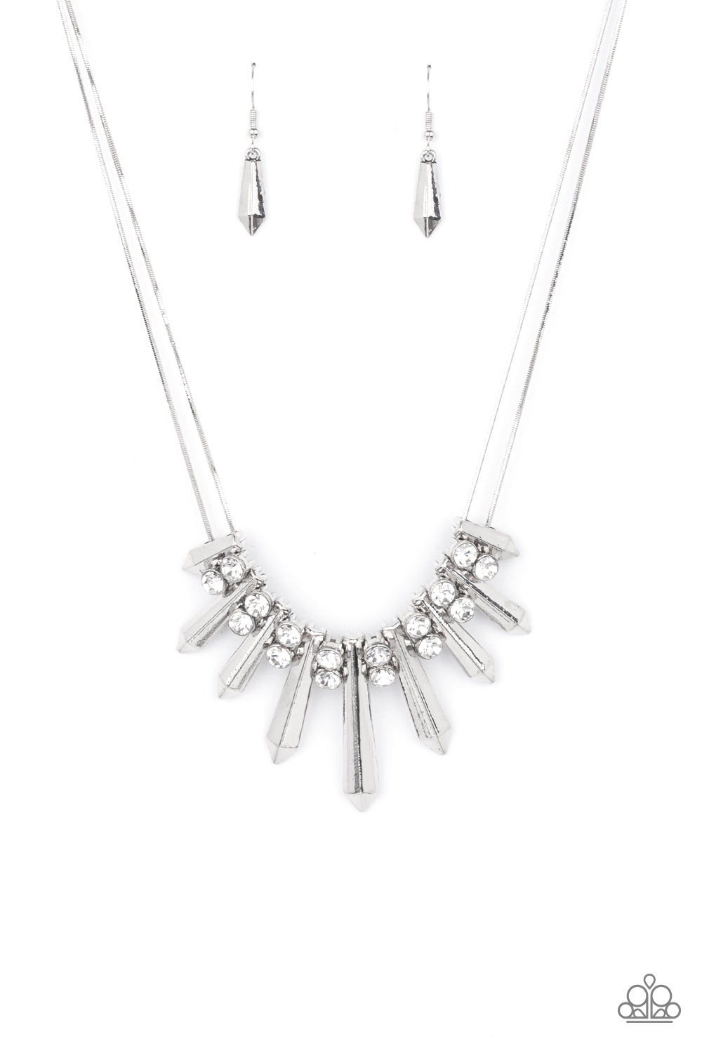 Dangerous Dazzle - white - Paparazzi necklace