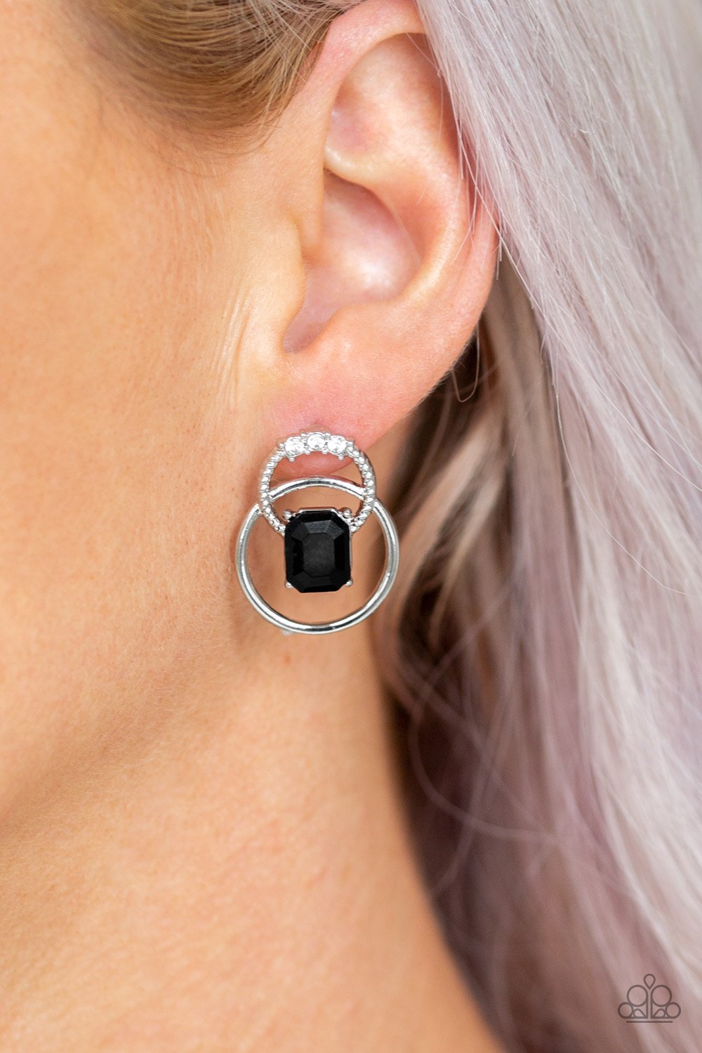 Dangerously Dapper-black-Paparazzi earrings