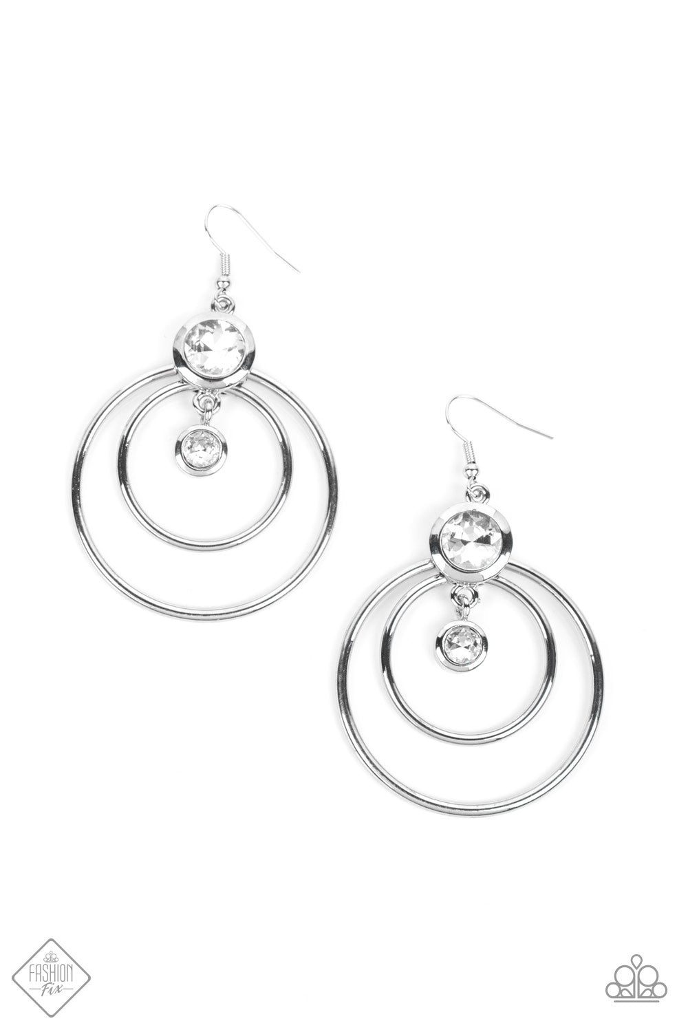 Dapperly Deluxe - white - Paparazzi earrings