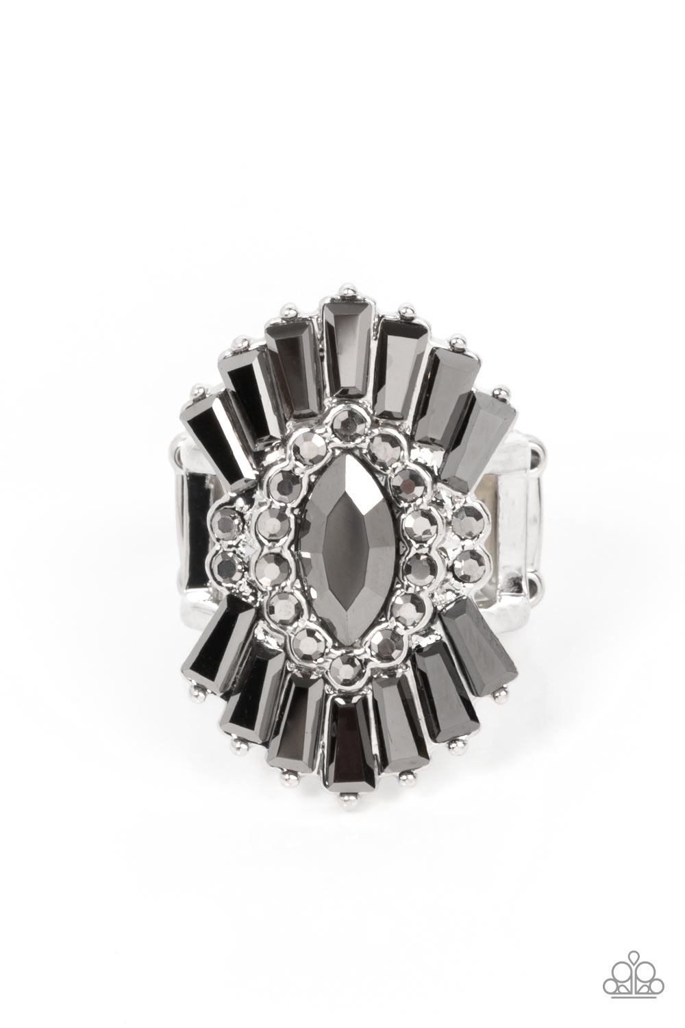 Daringly Deco - silver - Paparazzi ring