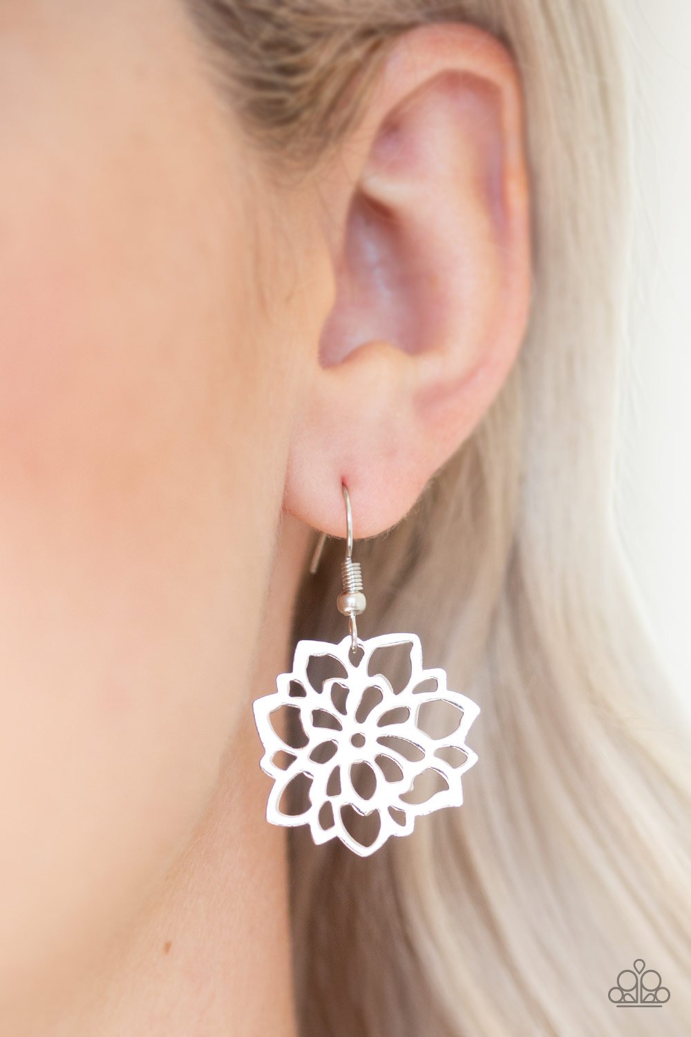 Darling Dahlia-silver-Paparazzi earrings