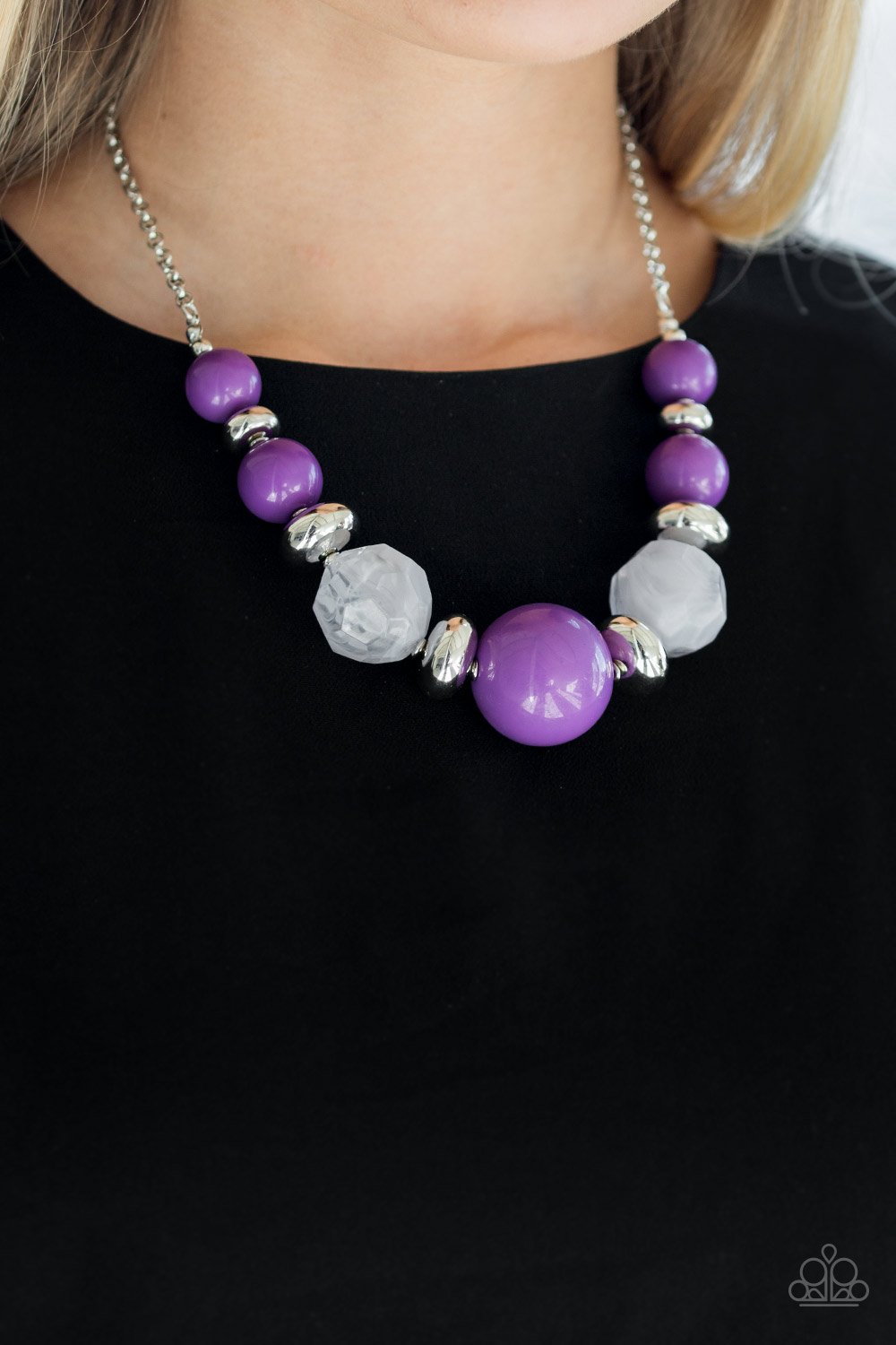 Daytime Drama-purple-Paparazzi necklace